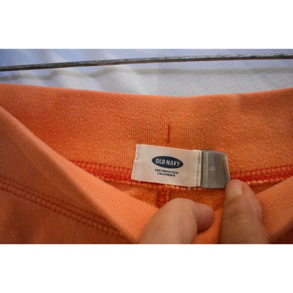 Women's Old Navy Orange Custom Bleach Dye Joggers Size L - Picture 4 of 7